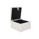 Табуретка Home ESPRIT Бял полиестер Дървен MDF 60 x 60 x 36 cm