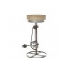 Табуретка DKD Home Decor Сребрист Метал Светло кафяв Pатан (44 x 41 x 82 cm) - Taburete