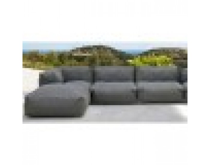 Пуф Home ESPRIT Сив 87 x 87 x 32 cm