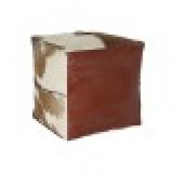 Пуф DKD Home Decor Кафяв Кожа полиестер (45 x 45 x 40 cm) - Taburete