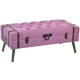 Табуретка DKD Home Decor, полиестер, Метал, Дървен, MDF, Люляк, 102 x 42 x 40.5 cm