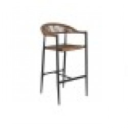 Табуретка Home ESPRIT Кафяв Черен Алуминий Pатан 52 x 55 x 105 cm - Home esprit