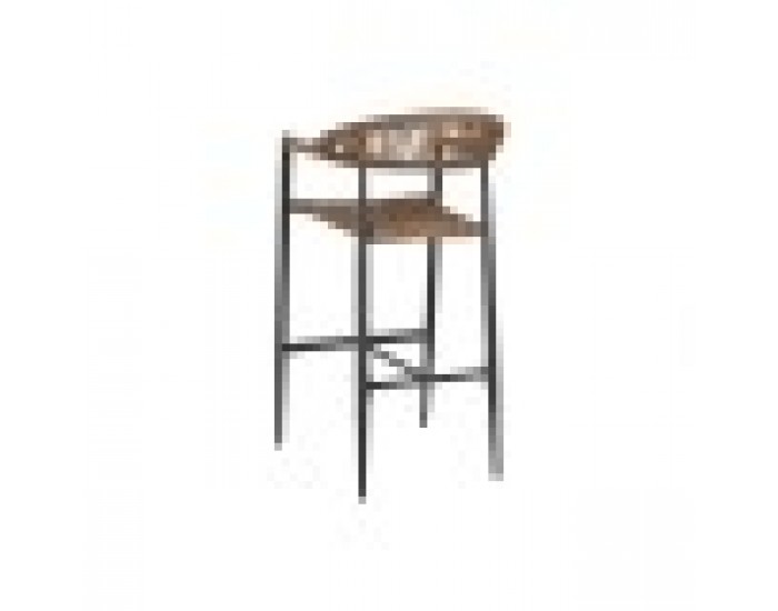 Табуретка Home ESPRIT Кафяв Черен Алуминий Pатан 52 x 55 x 105 cm