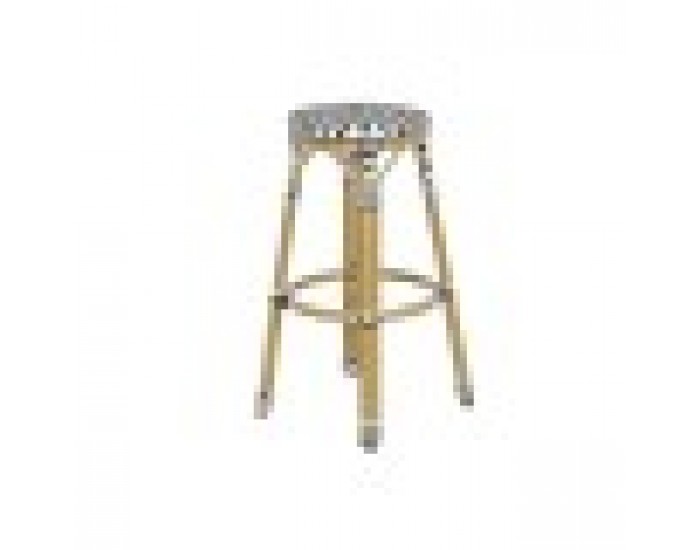 Табуретка Home ESPRIT Двуцветен Метал синтетичен ратан 39,5 x 39,5 x 74,5 cm