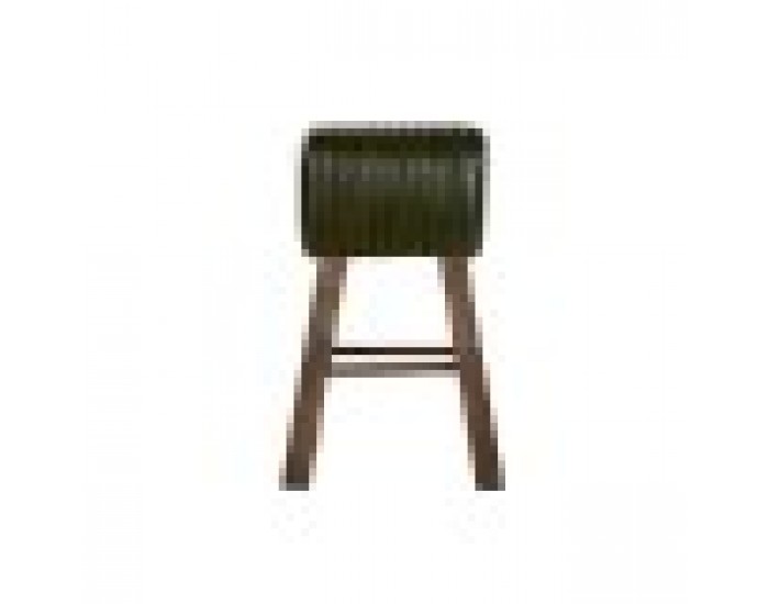 Табуретка DKD Home Decor Дървен Кафяв Кожа Зелен (41 x 30 x 79 cm)