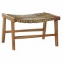 Табуретка DKD Home Decor 65 x 47 x 40 cm Естествен Тик Пластмаса Светло кафяв - Taburete