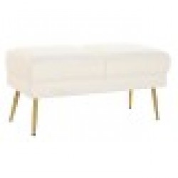 Табуретка DKD Home Decor 106 x 45 x 50 cm Златен Метал Бял - Taburete