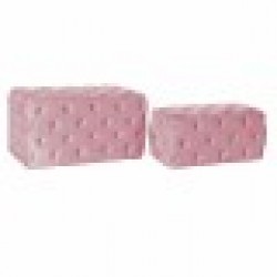 Табуретка DKD Home Decor Розов полиестер Кадифе Дървен MDF (88 x 53 x 47,76 cm) - Taburete