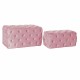 Табуретка DKD Home Decor Розов полиестер Кадифе Дървен MDF (88 x 53 x 47,76 cm)
