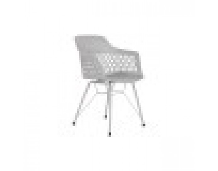 Трапезен стол DKD Home Decor Метал Светло сив полипропилен (57 x 57 x 80,5 cm)