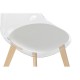 Трапезен стол DKD Home Decor, Естествен, Дървен, Прозрачен, Бял, Поликарбонат, 54 x 47 x 81 cm
