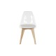 Трапезен стол DKD Home Decor, Естествен, Дървен, Прозрачен, Бял, Поликарбонат, 54 x 47 x 81 cm