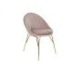 Трапезен стол DKD Home Decor Розов Златен Метал полиестер (60 x 60 x 85 cm) - Seturi mese și scaune