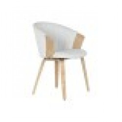 Трапезен стол Home ESPRIT Бял полиестер Дървен 60 x 57,5 x 79 cm - Home esprit