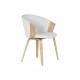 Трапезен стол Home ESPRIT Бял полиестер Дървен 60 x 57,5 x 79 cm