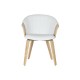 Трапезен стол Home ESPRIT Бял полиестер Дървен 60 x 57,5 x 79 cm