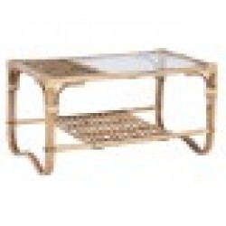 Маса за кафе Home ESPRIT Естествен Бамбук Pатан 76 x 46 x 40 cm - Seturi mese și scaune
