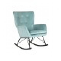 Люлеещ се стол Home ESPRIT Черен Небесно синьо полиестер Метал 68 x 90 x 92 cm - Home esprit
