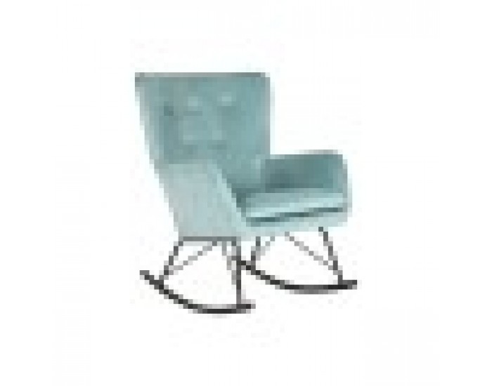 Люлеещ се стол Home ESPRIT Черен Небесно синьо полиестер Метал 68 x 90 x 92 cm