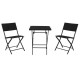 Комплект от маса с 2 стола Home ESPRIT Черен Стомана синтетичен ратан 58 x 58 x 71,5 cm