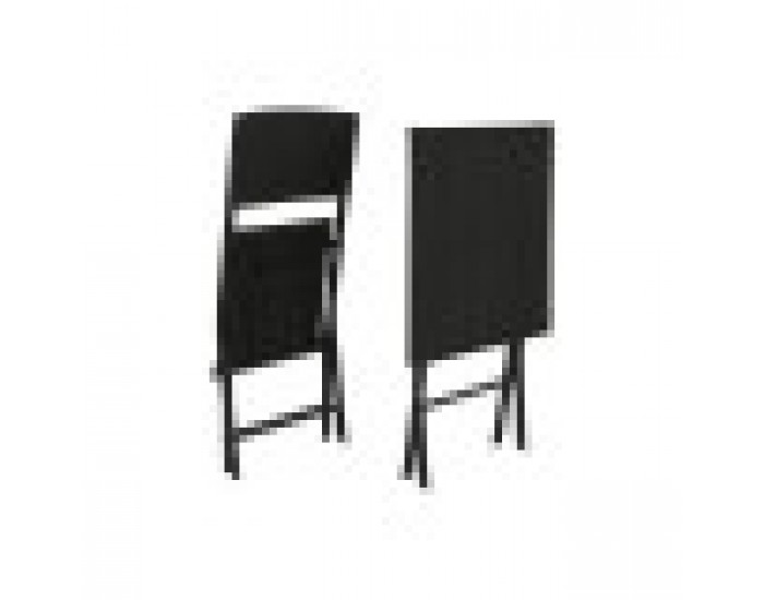 Комплект от маса с 2 стола Home ESPRIT Черен Стомана синтетичен ратан 58 x 58 x 71,5 cm