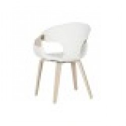 Трапезен стол Home ESPRIT Бял полиестер Дървен 55,5 x 67,5 x 80,5 cm - Home esprit
