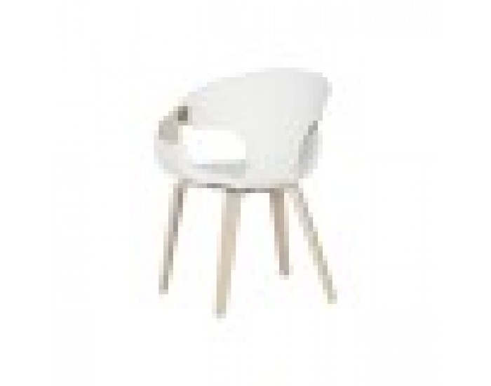 Трапезен стол Home ESPRIT Бял полиестер Дървен 55,5 x 67,5 x 80,5 cm