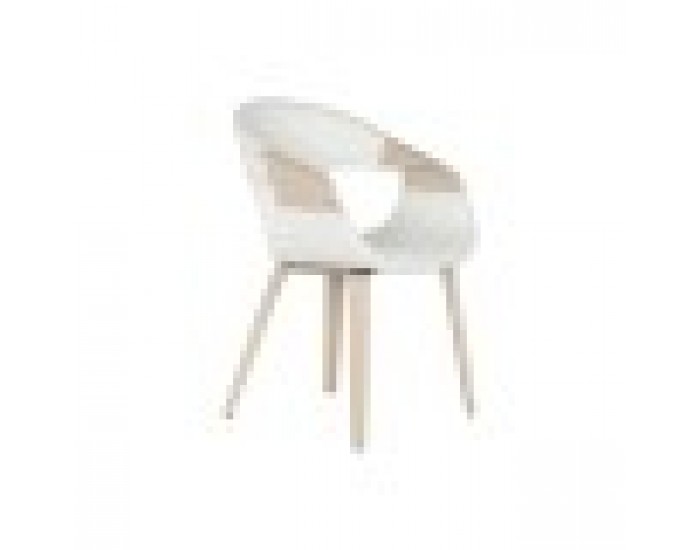 Трапезен стол Home ESPRIT Бял полиестер Дървен 55,5 x 67,5 x 80,5 cm