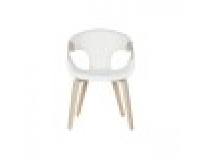 Трапезен стол Home ESPRIT Бял полиестер Дървен 55,5 x 67,5 x 80,5 cm