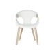 Трапезен стол Home ESPRIT Бял полиестер Дървен 55,5 x 67,5 x 80,5 cm