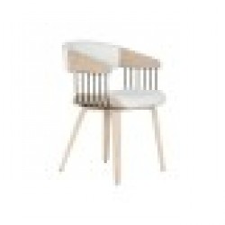 Трапезен стол Home ESPRIT Бял полиестер Дървен 51 x 55 x 76,5 cm - Home esprit