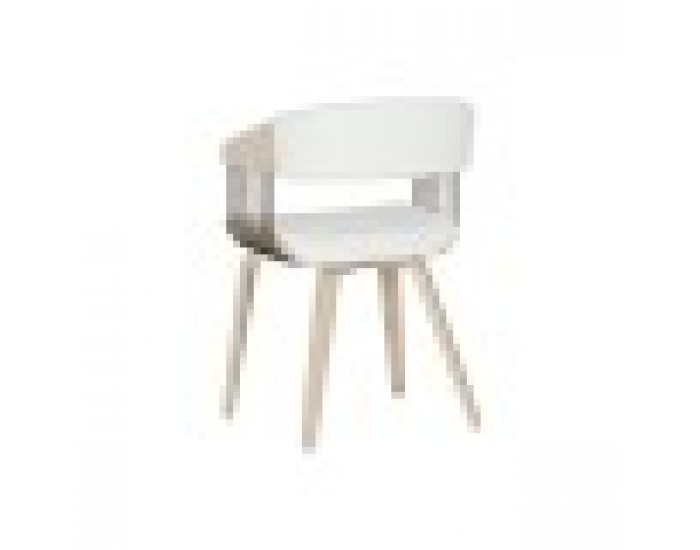 Трапезен стол Home ESPRIT Бял полиестер Дървен 51 x 55 x 76,5 cm