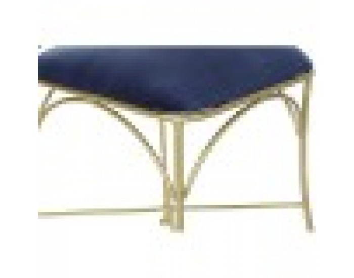 Трапезен стол DKD Home Decor Син Златен полиестер Месинг (45 x 42 x 88,5 cm)