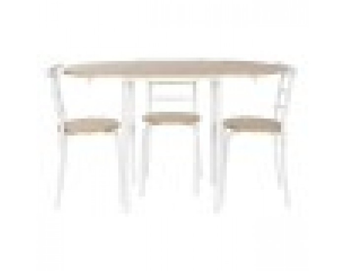 Комплект от маса с 4 стола DKD Home Decor Бял Естествен Метал Дървен MDF 121 x 55 x 78 cm