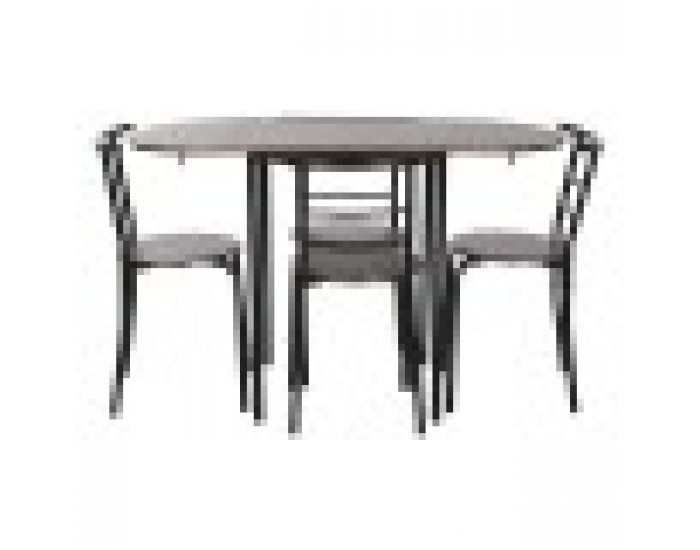 Комплект от маса с 4 стола DKD Home Decor Кафяв Черен Метал Дървен MDF 121 x 55 x 78 cm