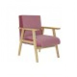 Фотьойл DKD Home Decor, Розов, полиестер, Дървен, MDF, 61 x 63 x 77 cm - Seturi mese și scaune
