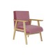 Фотьойл DKD Home Decor, Розов, полиестер, Дървен, MDF, 61 x 63 x 77 cm