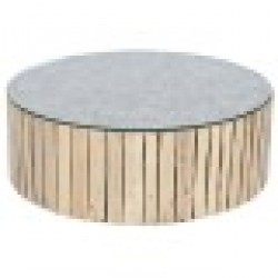 Маса за кафе Home ESPRIT Естествен Кристал Евкалиптово дърво 90 x 90 x 30 cm - Seturi mese și scaune