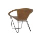 Трапезен стол DKD Home Decor Черен Метал Кожа Светло кафяв Vintage (81 x 67 x 71 cm)