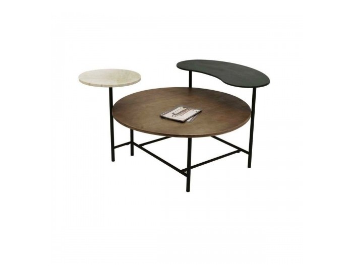 Маса за кафе DKD Home Decor 118 x 90 x 61 cm Метал Алуминий Дървен MDF