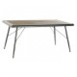 Трапезна маса DKD Home Decor Ела Естествен Метал Светло сив 161 x 90 x 75 cm - Seturi mese și scaune