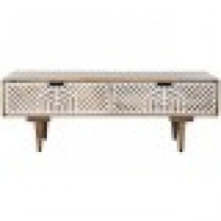 Маса за кафе Home ESPRIT Бял Дърво манго 115 x 60 x 40 cm - Seturi mese și scaune