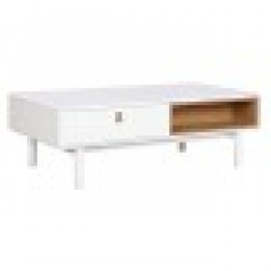 Маса за кафе Home ESPRIT Бял Естествен Полиуретан Дървен MDF 120 x 60 x 40 cm - Seturi mese și scaune