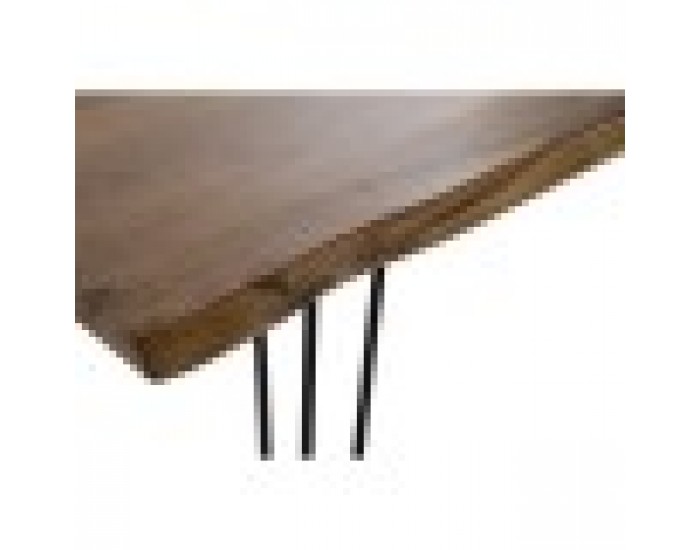 Трапезна маса DKD Home Decor 180 x 87 x 76 cm Черен Метал Кафяв Aкациево дърво