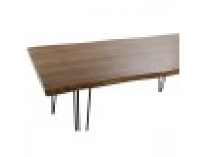 Трапезна маса DKD Home Decor 180 x 87 x 76 cm Черен Метал Кафяв Aкациево дърво