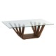 Маса за кафе DKD Home Decor Кристал Oрех Алуминий 130 x 70 x 42 cm