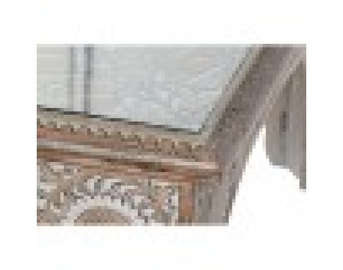 Маса за кафе DKD Home Decor 81 x 81 x 45 cm Кристал Алуминий Дърво манго