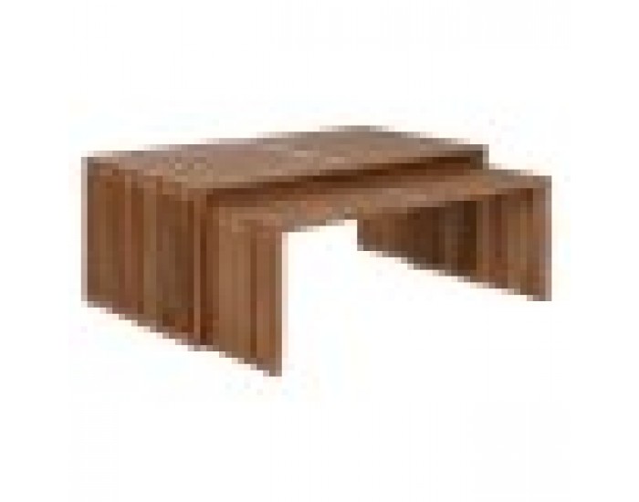 Комплект от 2 маси Home ESPRIT Естествен тиково дърво 116 x 60 x 46 cm