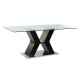 Трапезна маса DKD Home Decor Черен Дървен калено стъкло Дървен MDF 180 x 90 x 76 cm