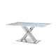 Трапезна маса DKD Home Decor Кристал Сребрист Сив Стомана Бял 180 x 90 x 78 cm